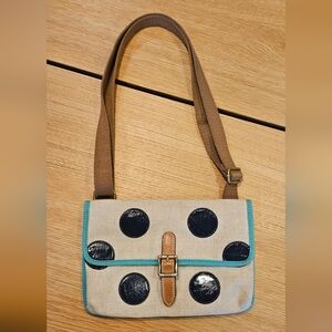 Fossil Canvas Polka Dot Crossbody Purse